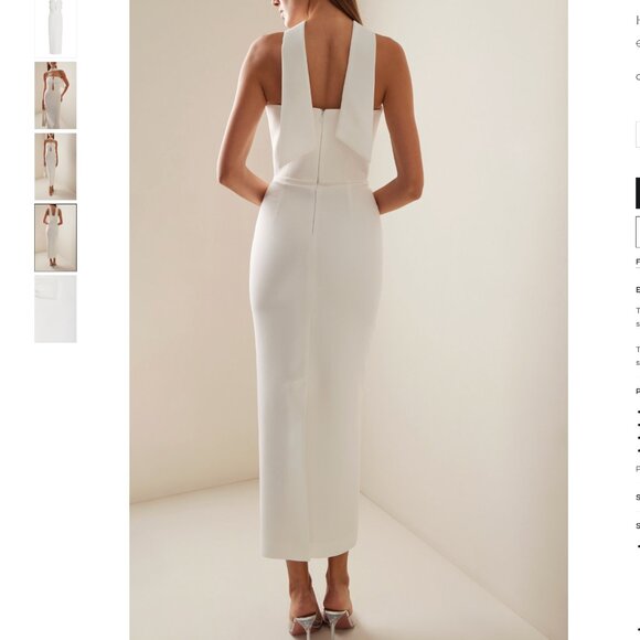 The New Arrivals Ilkyaz Ozel - Holly in Temple Tie-Neck Crepe Midi Dress XS/FR34 - Picture 3 of 9